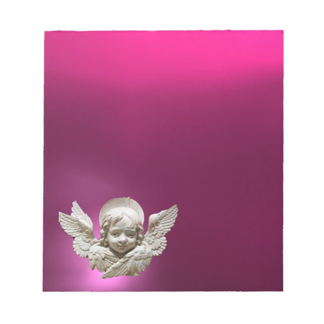 FLORENTINE RENAISSANCE ANGEL,Pink,Fuchsia Notepad (Front)
