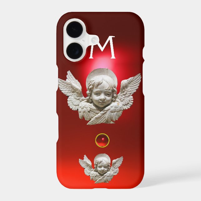 FLORENTINE RENAISSANCE ANGEL Red Ruby Monogram (Back)