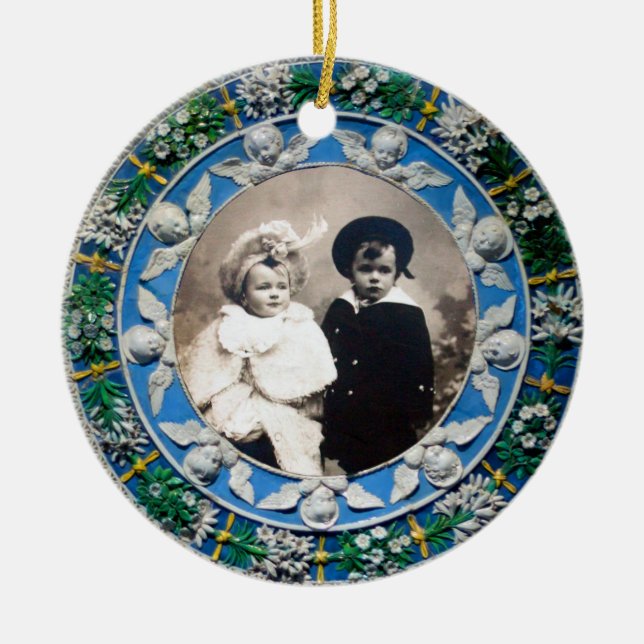 FLORENTINE  RENAISSANCE ANGELS Photo Template Ceramic Ornament (Front)