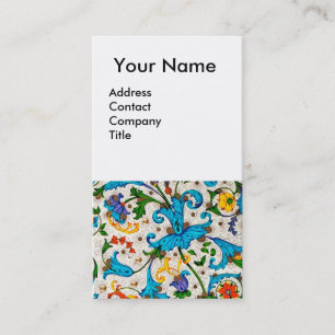 FLORENTINE RENAISSANCE BLUE FLORAL SWIRLS,FLOWERS BUSINESS CARD