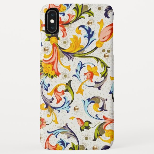 FLORENTINE RENAISSANCE FLORAL SWIRLS,FLOWERS Case-Mate iPhone CASE (Back)