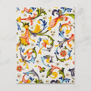 FLORENTINE RENAISSANCE  FLORAL SWIRLS,FLOWERS POSTCARD