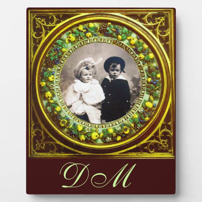 FLORENTINE RENAISSANCE FRUITS MONOGRAM PLAQUE (Front)