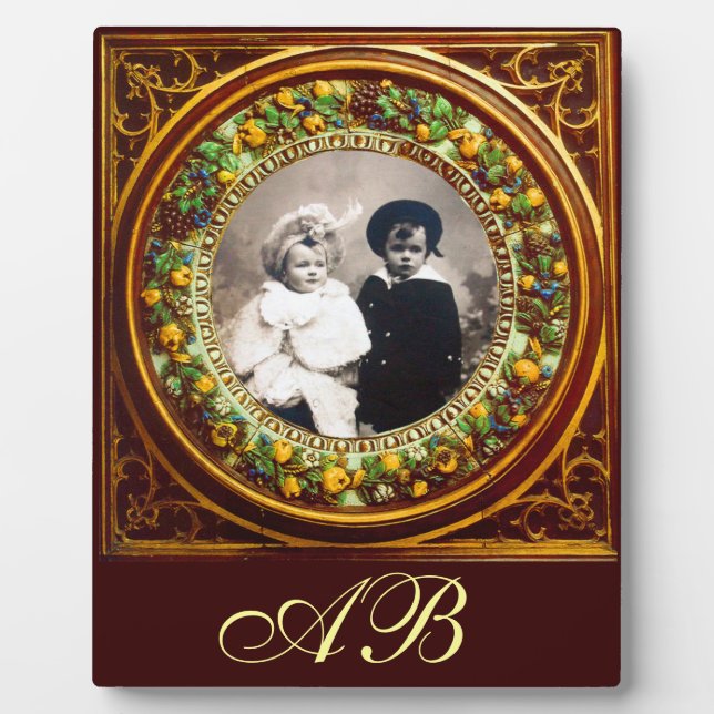 FLORENTINE RENAISSANCE FRUITS MONOGRAM PLAQUE (Front)