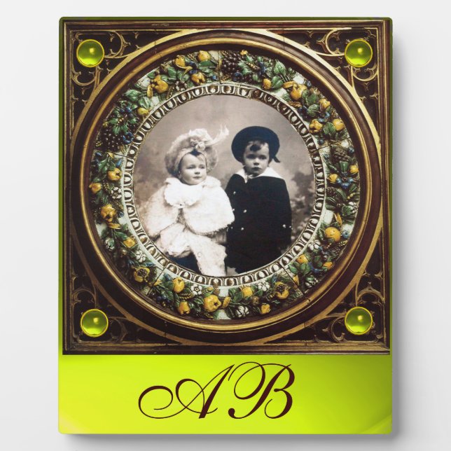 FLORENTINE RENAISSANCE FRUITS MONOGRAM PLAQUE (Front)