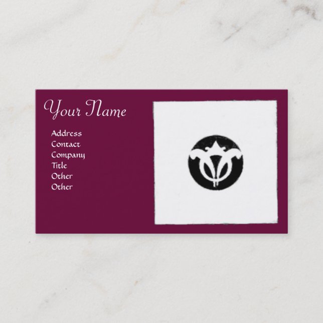 FLORENTINE RENAISSANCE HARMONY,purple violet Business Card (Front)