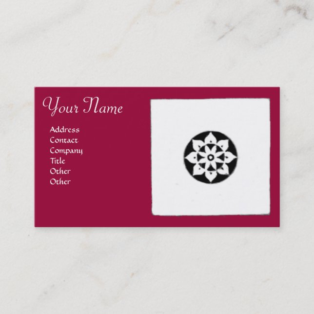 FLORENTINE RENAISSANCE HARMONY,red fuchsia Business Card (Front)