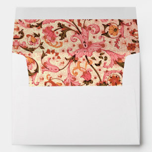 FLORENTINE RENAISSANCE PINK FLORAL SWIRLS,FLOWERS ENVELOPE