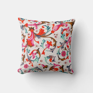 FLORENTINE RENAISSANCE RED FLORAL SWIRLS,FLOWERS CUSHION