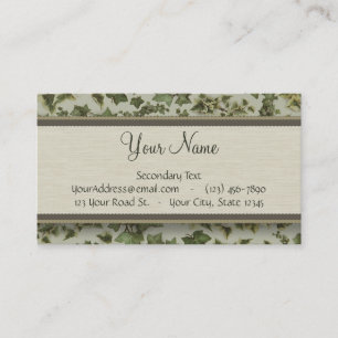 Florentine Watercolor Ivy with Monogram Business Card
