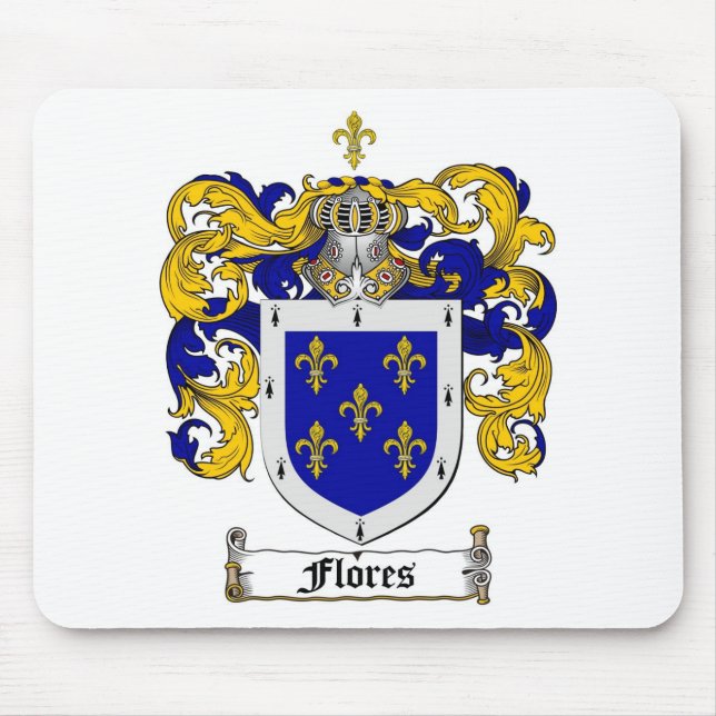 FLORES FAMILY CREST -  FLORES COAT OF ARMS MOUSE PAD (Front)