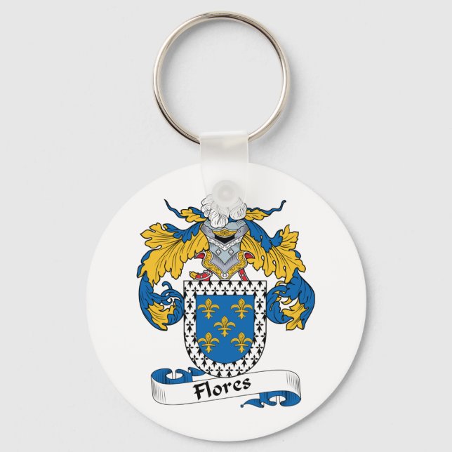 Flores Family Crest Key Ring (Front)