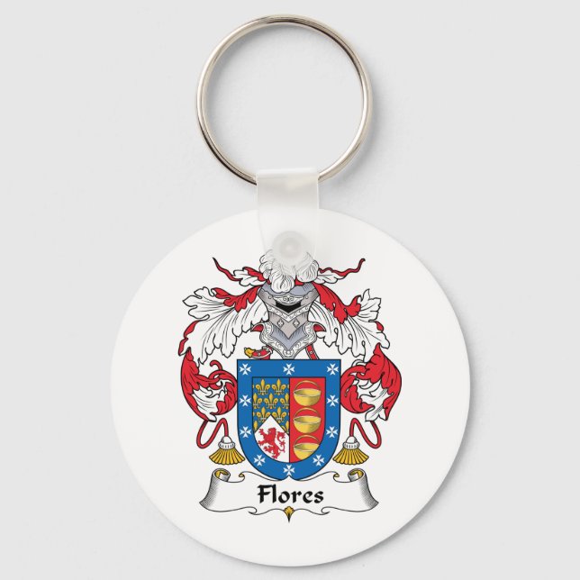 Flores Family Crest Key Ring (Front)