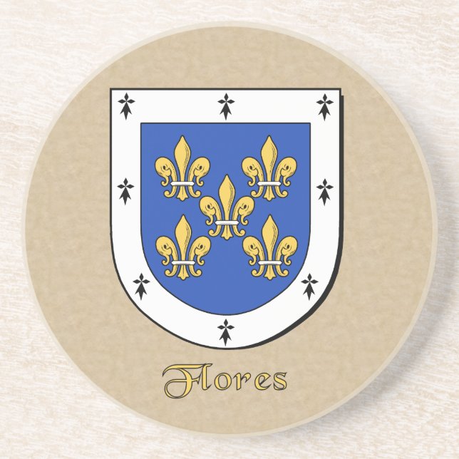 Flores Heraldic Shield Coaster (Front)