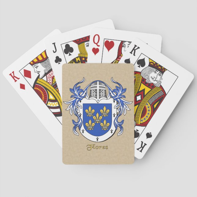 Flores Heraldic Shield with Mantling Playing Cards (Back)