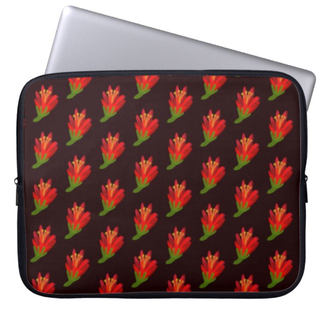 flores rojas laptop sleeve (Front)