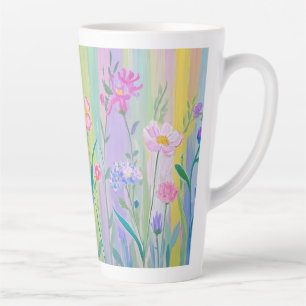 Flores Silvestres Arte Moderno Elegante Latte Mug