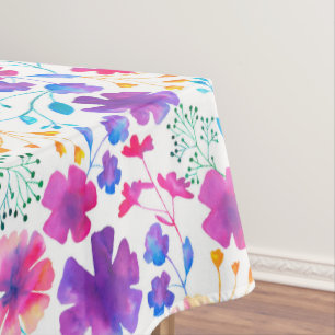 Florescent Floral Colourful Pattern Tablecloth