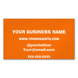 Florescent Orange Speck Pattern Magnetic Business Card