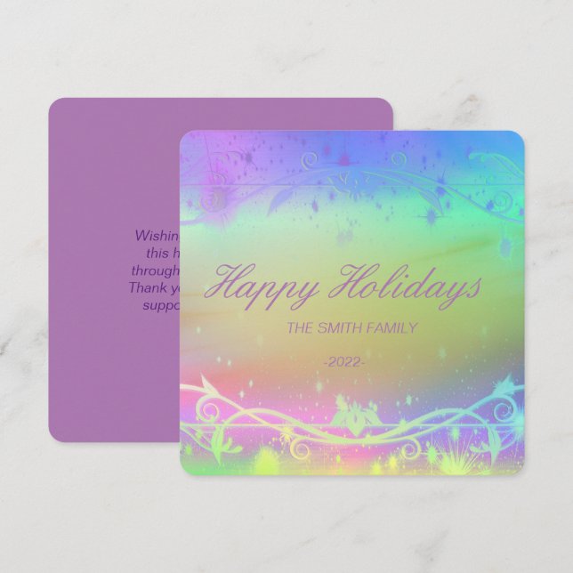 Florescent purple Christmas background Holiday Car Card (Front/Back)