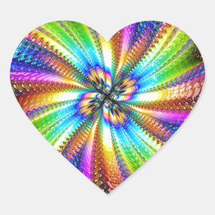 florescent star image heart sticker