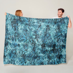 Floresta azul sob nevasca ou vidro trincado fleece blanket