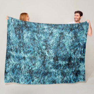 Floresta azul sob nevasca ou vidro trincado fleece blanket