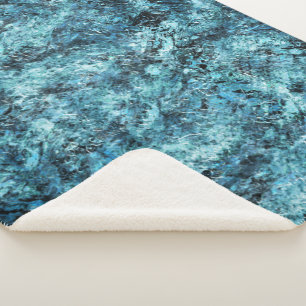 Floresta azul sob nevasca ou vidro trincado sherpa blanket