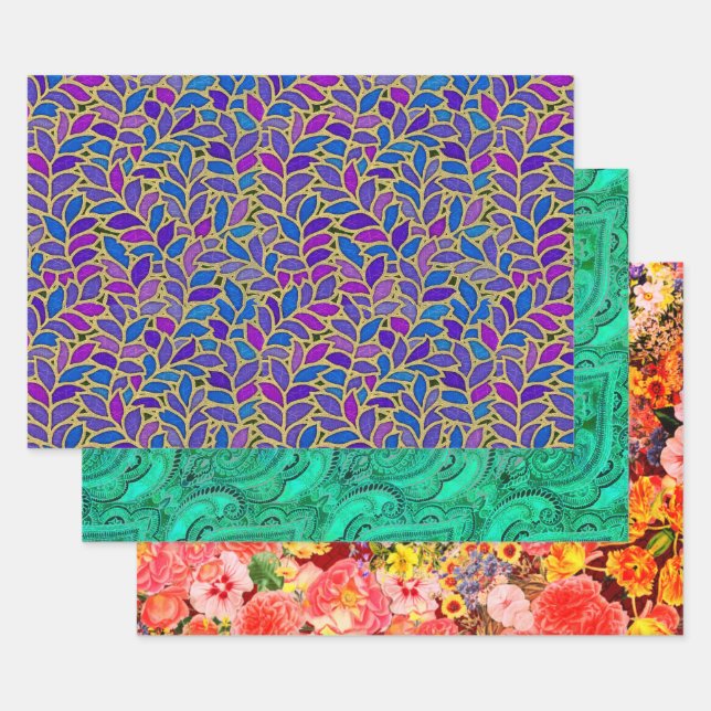 Floresta Bruxelles Flower Sampler Wrapping Paper Sheet (Set)