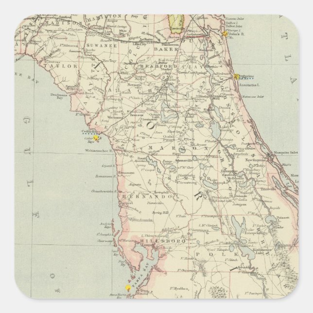 Floriada, United States Square Sticker (Front)
