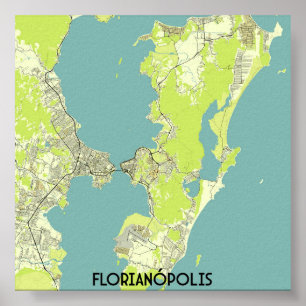 Florianópolis Brazil map Poster