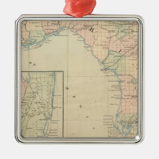 Florida 2 metal tree decoration (Front)