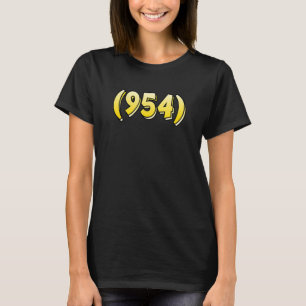 Florida 954 Area Code Fort Lauderdale Pembroke Pin T-Shirt
