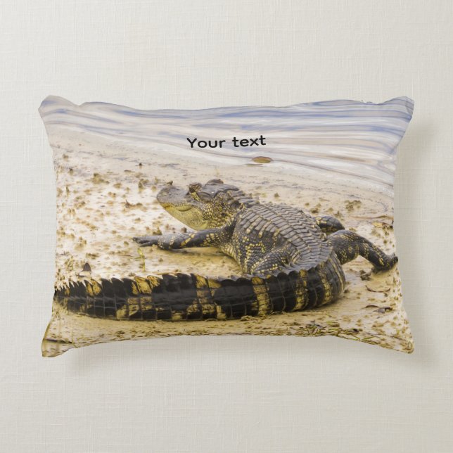 Florida Alligator from back view photography  Decorative Cushion (Front)