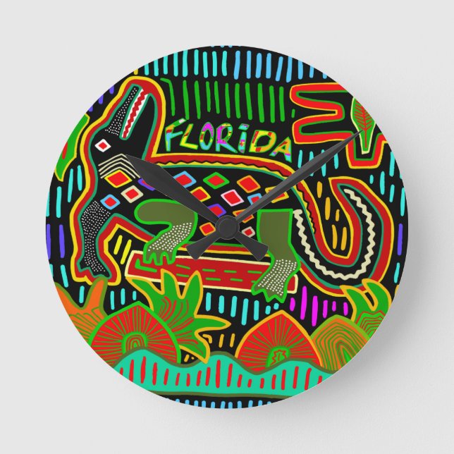Florida Alligator - Hurrican Critters Round Clock (Front)