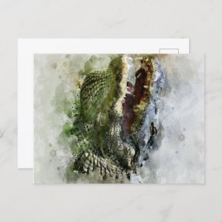Florida Alligator Painting Holiday Postcard