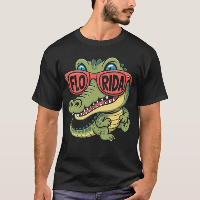 Florida Alligator Wearing Sunglasses T-Shirt (Front)