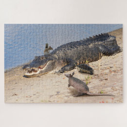 Florida Alligator with animals. Alligator Buffet Jigsaw Puzzle