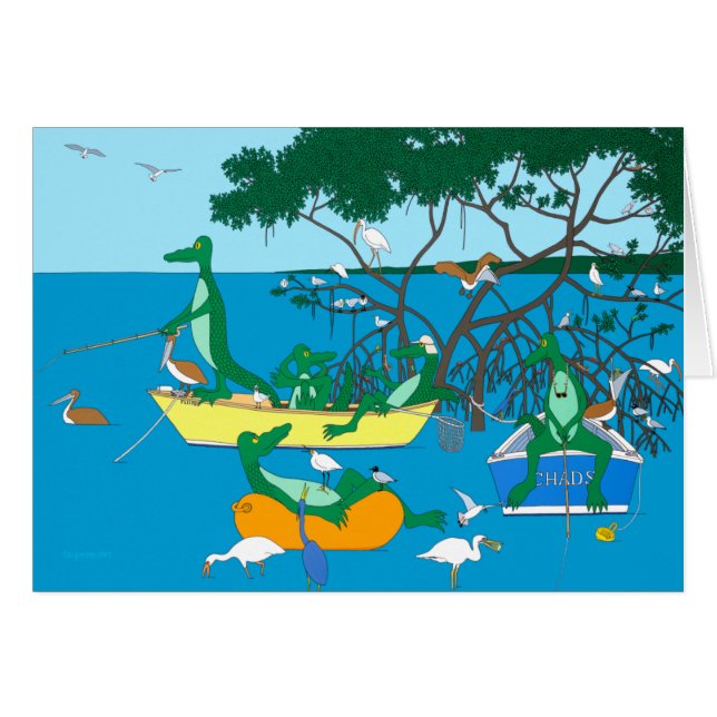 Florida Alligators Greeting Card (Front Horizontal)