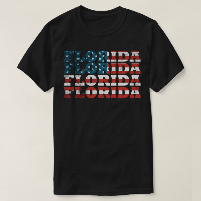 Florida American Flag T-Shirt (Design Front)