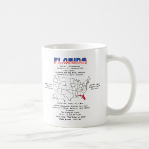 Florida American state on a map and useful info Coffee Mug