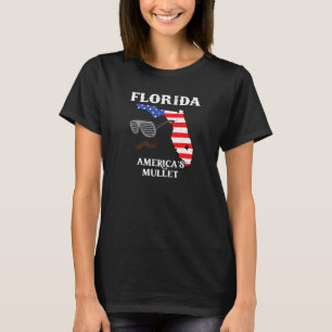 Florida America's Mullet  Patriotic American Flag T-Shirt