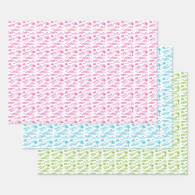 Florida Animal Toile Wrapping Papwer  Paper Sheet (Set)