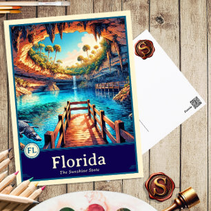 Florida Anime Style Cel Shaded Postcard