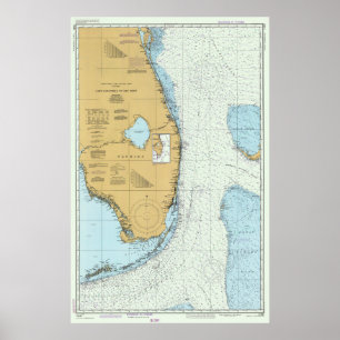 Florida Atlantic Coast Map (1982) Poster