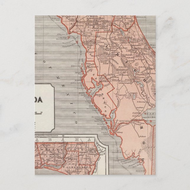 Florida Atlas Map Postcard (Front)