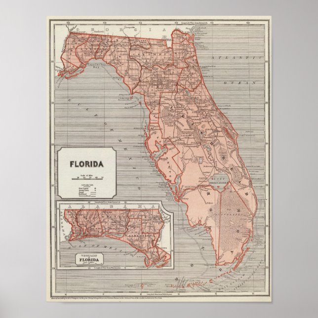 Florida Atlas Map Poster (Front)
