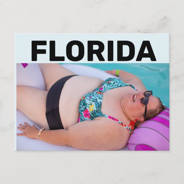 FLORIDA BBW BIG BIKINI GIRL ON BEACH Postcard (Front)