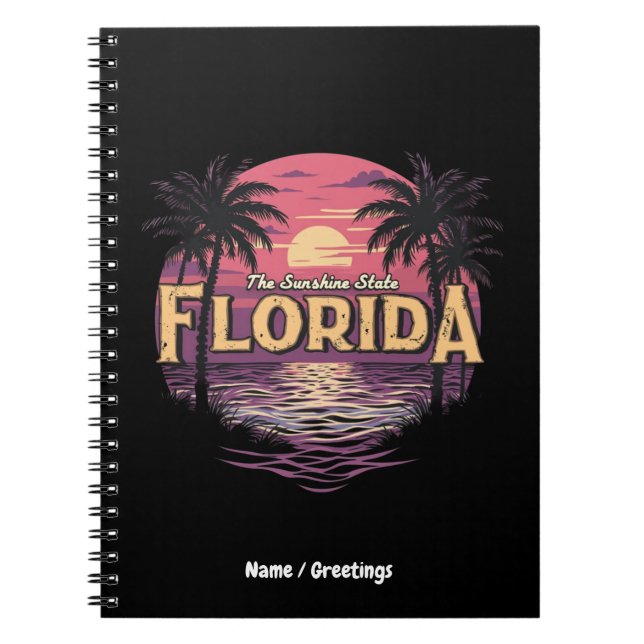 Florida Beach During Sunset Overlooking Ocean  Notebook (Front)
