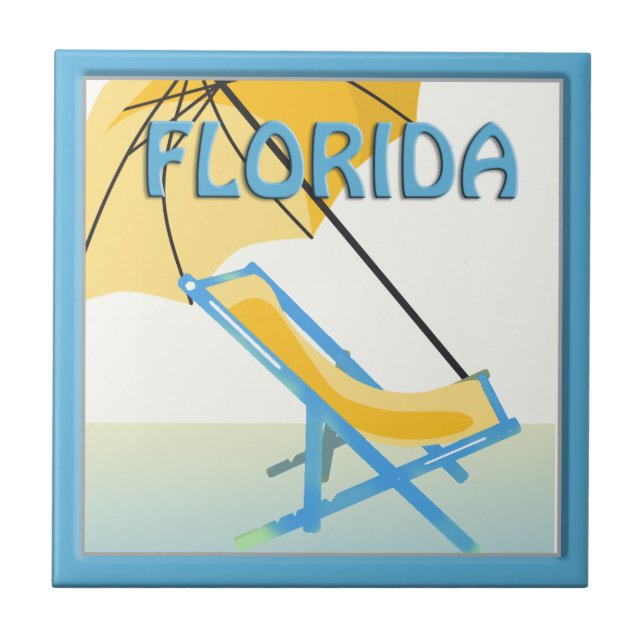 Florida Beach Home Decor Tile (Front)